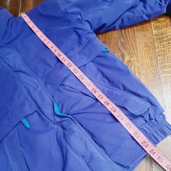 Vintage 80s Purple Blue Contrast Winter Ski Coat Medium - Picture 8 of 16
